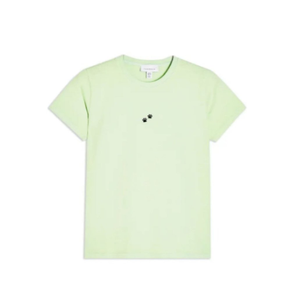 Green Paw Print T-shirt Multi Sizes New - Picture 2 of 5